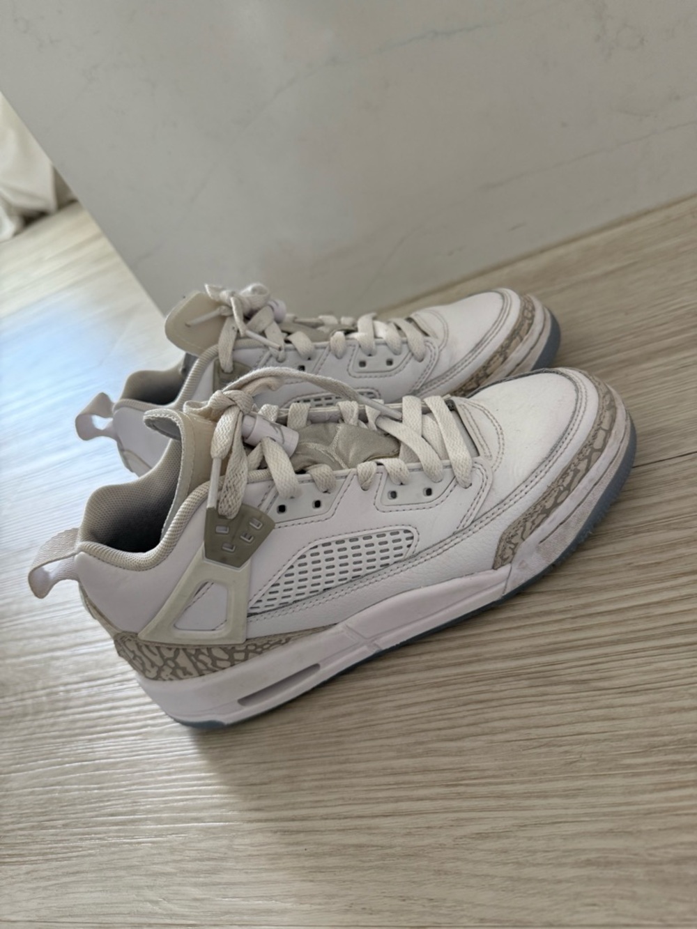 Jordan White Mesh and Leather Sneaker